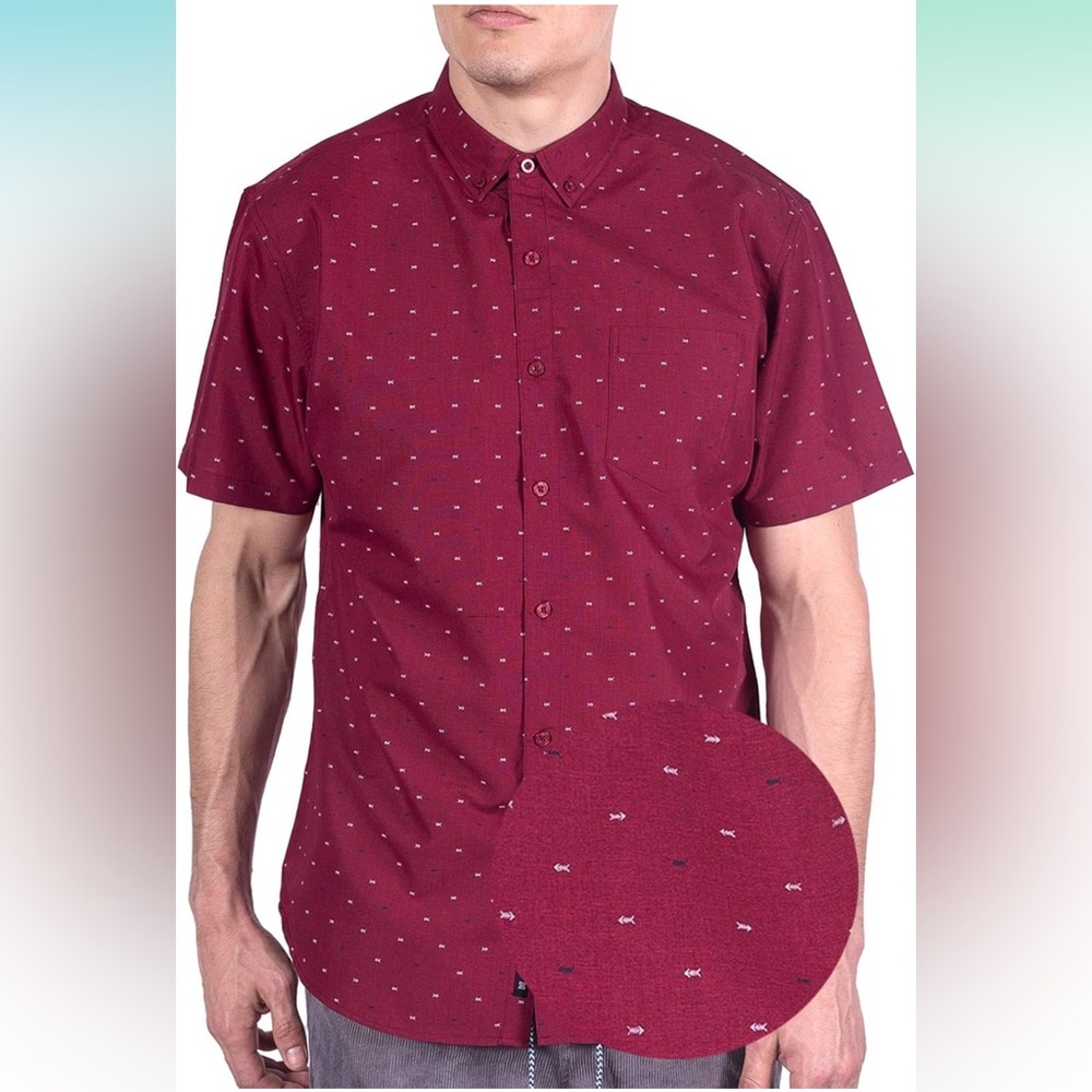 Visive brand button up short sleeve men’s shirt